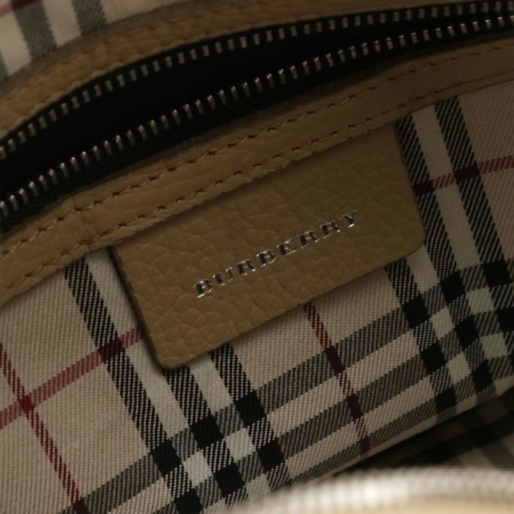 Burberry Calfskin Leather Beige Leather Handbag - Picture 5 of 9